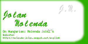 jolan molenda business card